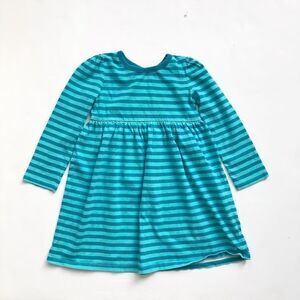 Old Navy greenish/blue stripe LS dress  GUC 5T